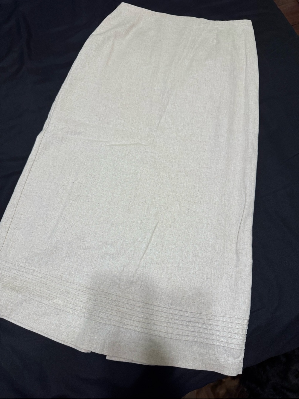 Christopher Banks Linen Cream Skirt